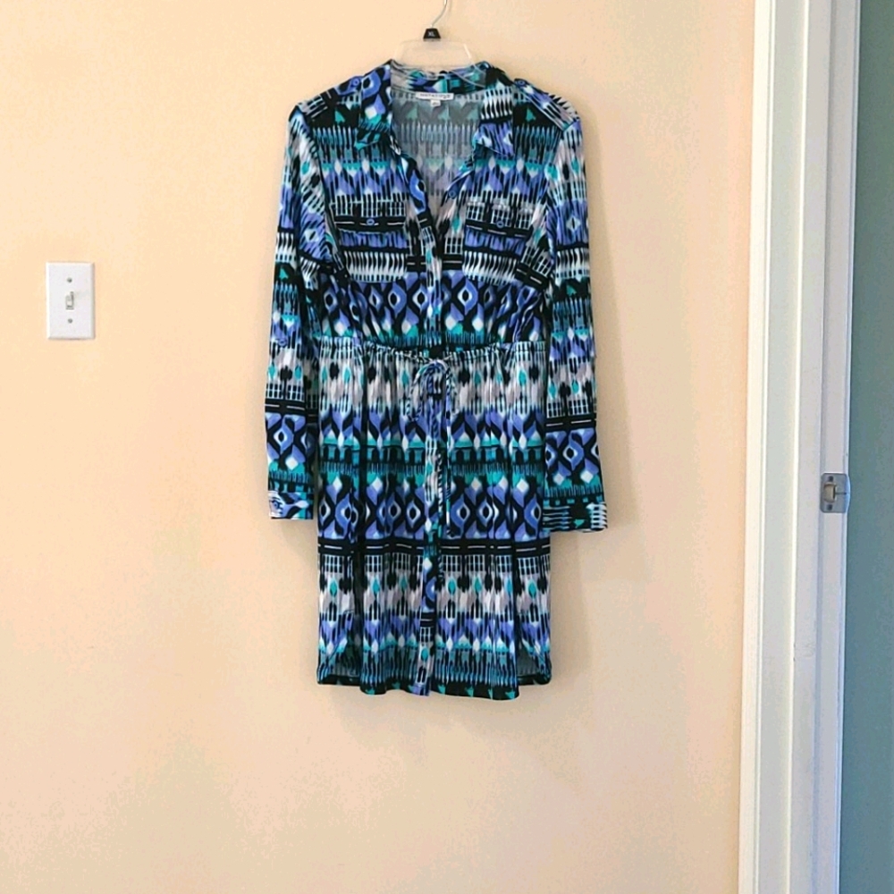 Blue multi color dress